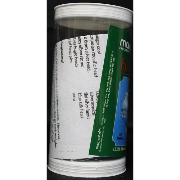 2001 Mary Maxim Collector Ornament Craft Kit Silver Light Blue Ball Pins Beads - Picture 4 of 6